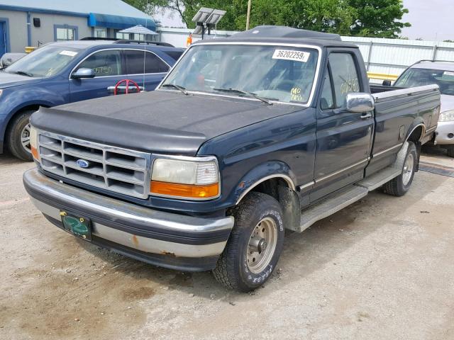 1FTEF14N3SLA95266 - 1995 FORD F150 TEAL photo 2