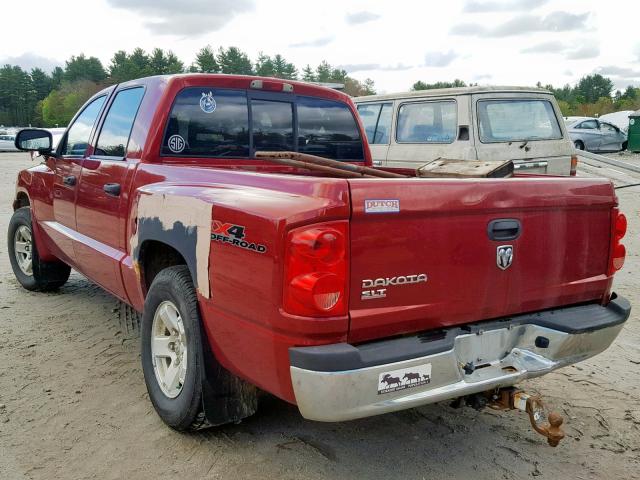 1D7HW48K76S526546 - 2006 DODGE DAKOTA QUA RED photo 3