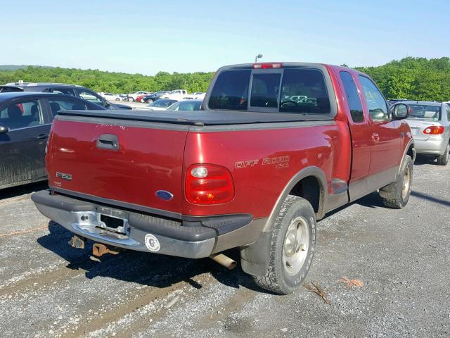 2FTRX08L61CA51160 - 2001 FORD F150 RED photo 4