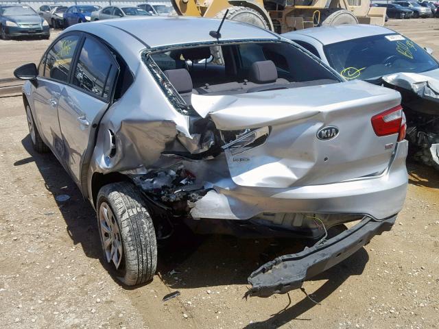 KNADM4A31D6155386 - 2013 KIA RIO LX SILVER photo 3