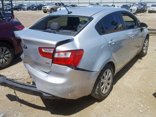 KNADM4A31D6155386 - 2013 KIA RIO LX SILVER photo 4