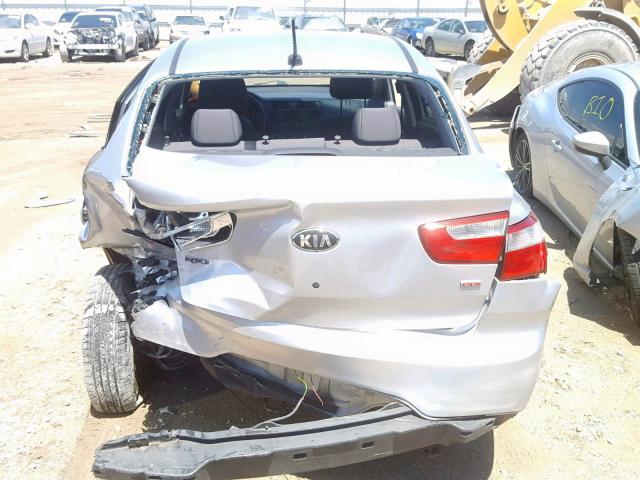 KNADM4A31D6155386 - 2013 KIA RIO LX SILVER photo 9