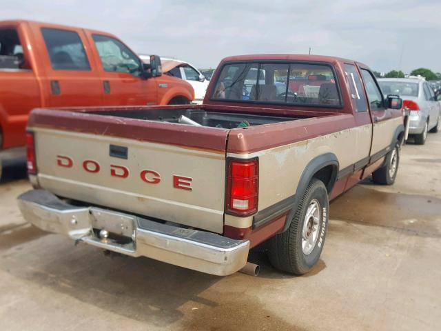 1B7FL23X1PS151353 - 1993 DODGE DAKOTA BURGUNDY photo 4