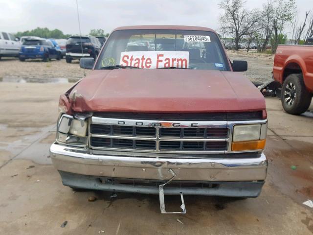 1B7FL23X1PS151353 - 1993 DODGE DAKOTA BURGUNDY photo 9