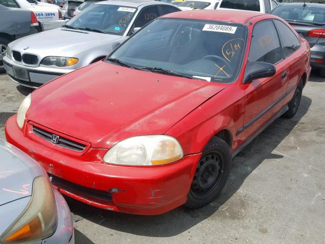 1HGEJ7129VL042394 - 1997 HONDA CIVIC HX RED photo 2