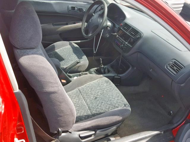 1HGEJ7129VL042394 - 1997 HONDA CIVIC HX RED photo 5