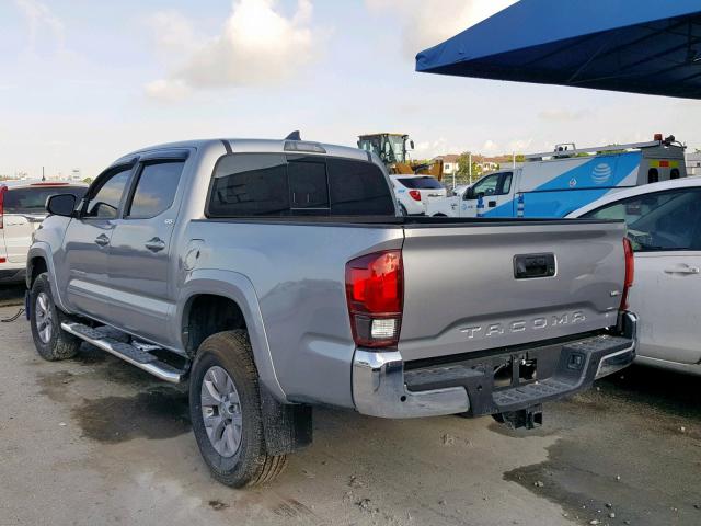 5TFAZ5CN0JX056396 - 2018 TOYOTA TACOMA DOU SILVER photo 3