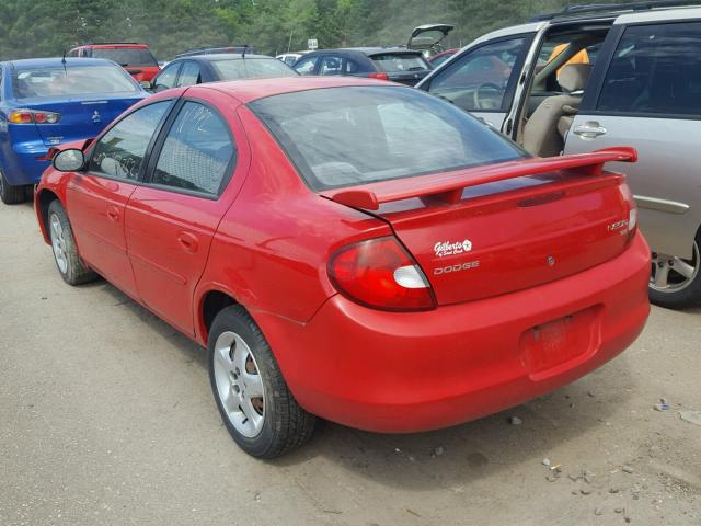 1B3AS46C22D583627 - 2002 DODGE NEON SE RED photo 3