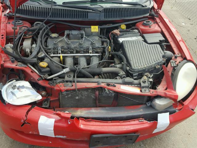 1B3AS46C22D583627 - 2002 DODGE NEON SE RED photo 7