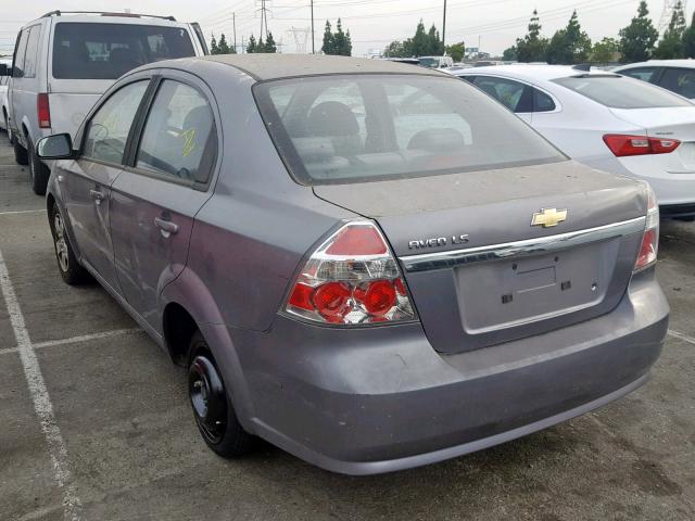 KL1TD56688B279876 - 2008 CHEVROLET AVEO BASE Сұр фото 3