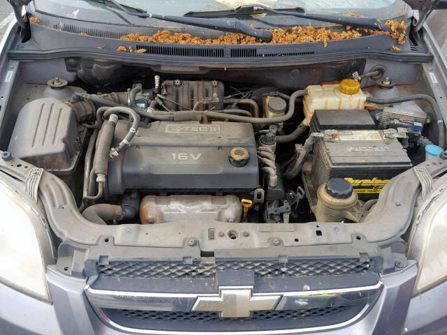 KL1TD56688B279876 - 2008 CHEVROLET AVEO BASE Сұр фото 7