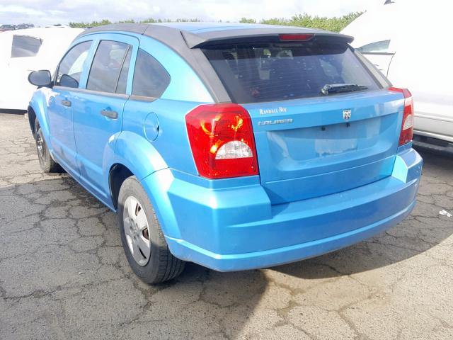 1B3HB28B88D505580 - 2008 DODGE CALIBER BLUE photo 3