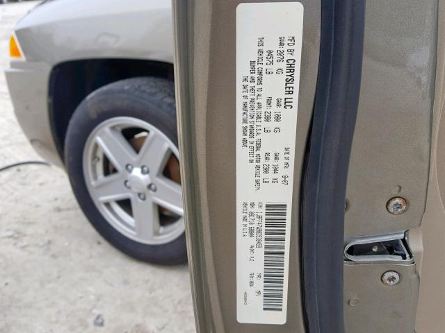 1J8FF47W98D538459 - 2008 JEEP COMPASS SP Сұр фото 10