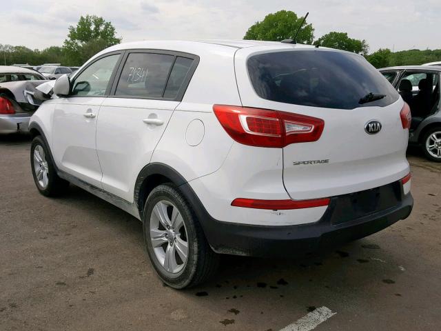 KNDPB3A21D7396270 - 2013 KIA SPORTAGE B WHITE photo 3