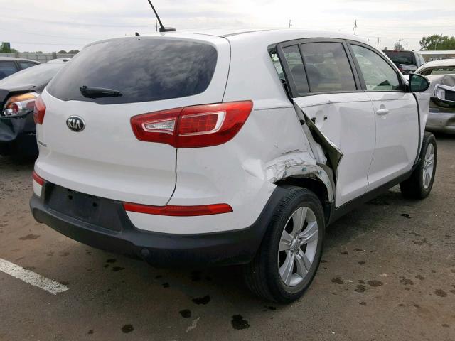 KNDPB3A21D7396270 - 2013 KIA SPORTAGE B WHITE photo 4