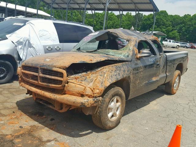 1B7GL23YXVS212886 - 1997 DODGE DAKOTA BLACK photo 2