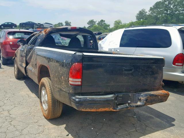 1B7GL23YXVS212886 - 1997 DODGE DAKOTA BLACK photo 3