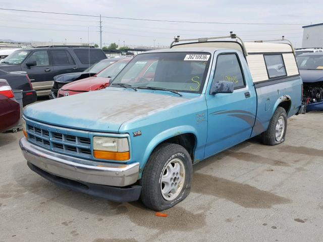 1B7FL26X9SW952609 - 1995 DODGE DAKOTA BLUE photo 2