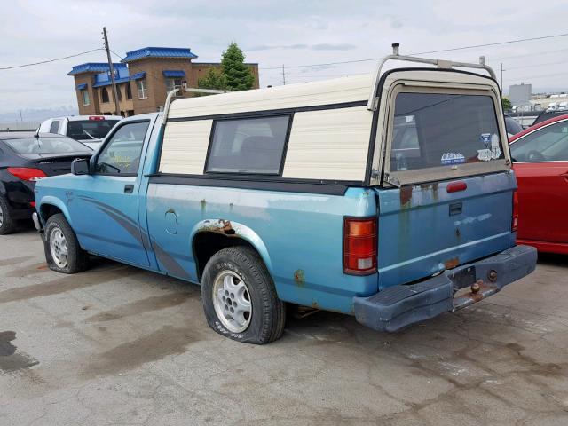 1B7FL26X9SW952609 - 1995 DODGE DAKOTA BLUE photo 3