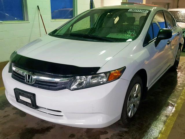 2HGFB2E29CH048298 - 2012 HONDA CIVIC DX WHITE photo 2