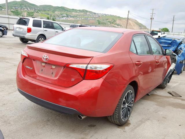 5YFBURHEXFP287914 - 2015 TOYOTA COROLLA L RED photo 4