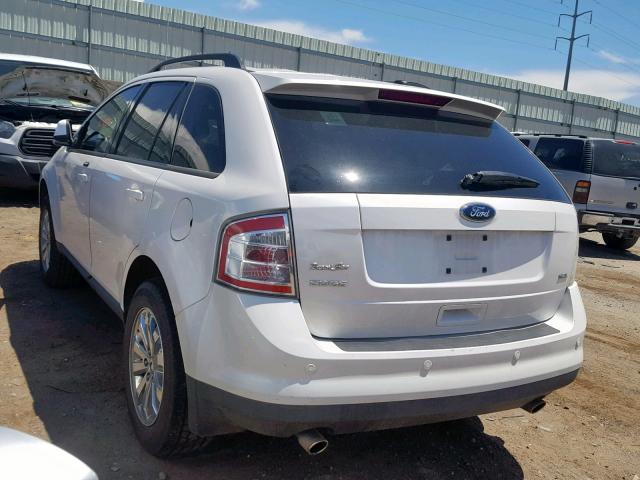 2FMDK3JCXABA07278 - 2010 FORD EDGE SEL WHITE photo 3