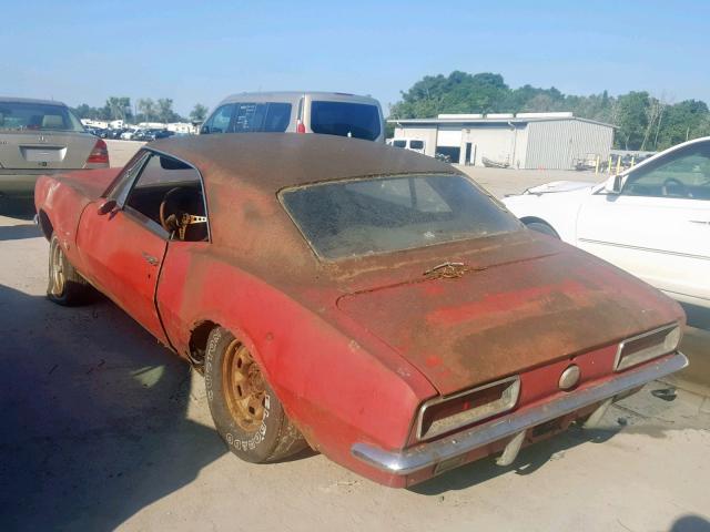 124377N235486 - 1967 CHEVROLET CAMARO RS RED photo 3