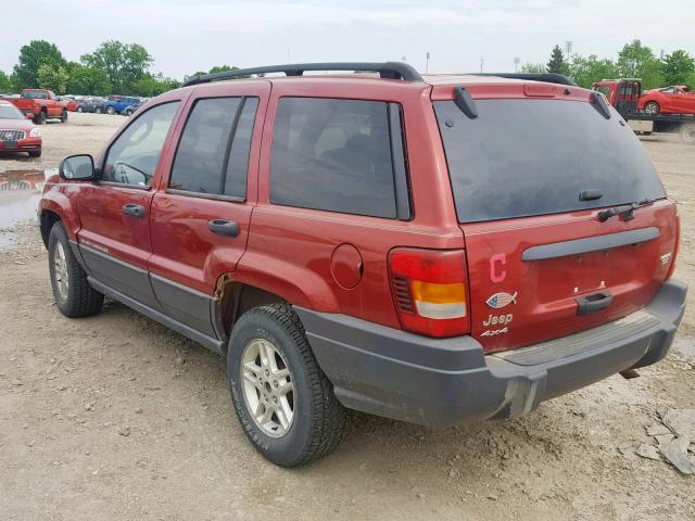 1J4GW48S64C387422 - 2004 JEEP GRAND CHER MAROON photo 3