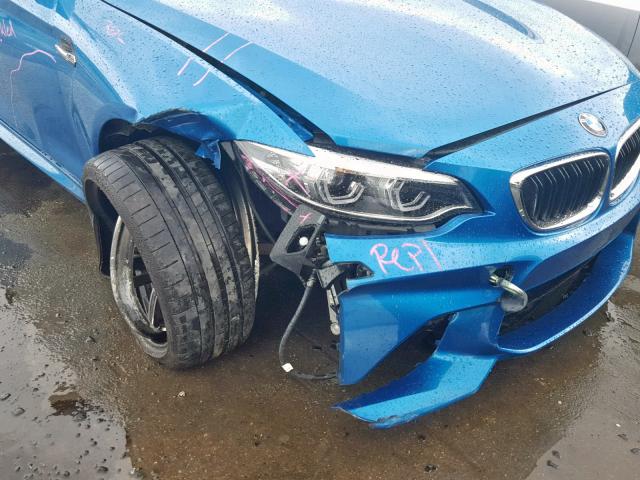 WBS1J5C57JVD37285 - 2018 BMW M2 BLUE photo 9