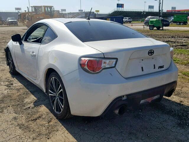 JF1ZNAA17D2716657 - 2013 TOYOTA SCION FR-S WHITE photo 3