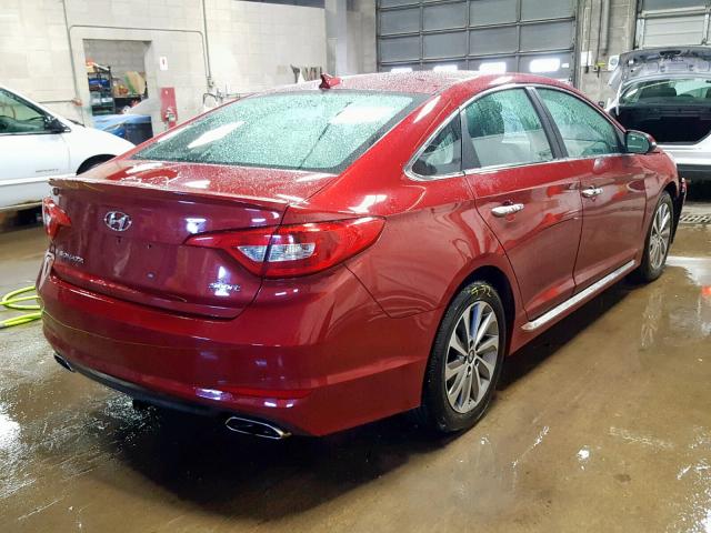 5NPE34AF2FH053527 - 2015 HYUNDAI SONATA SPO RED photo 4