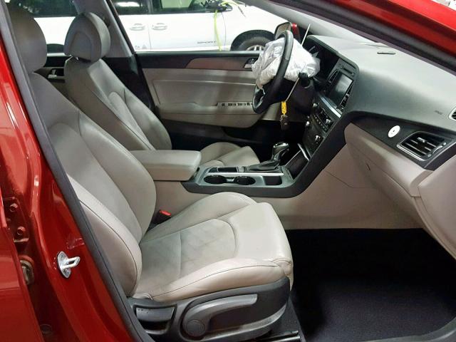 5NPE34AF2FH053527 - 2015 HYUNDAI SONATA SPO RED photo 5