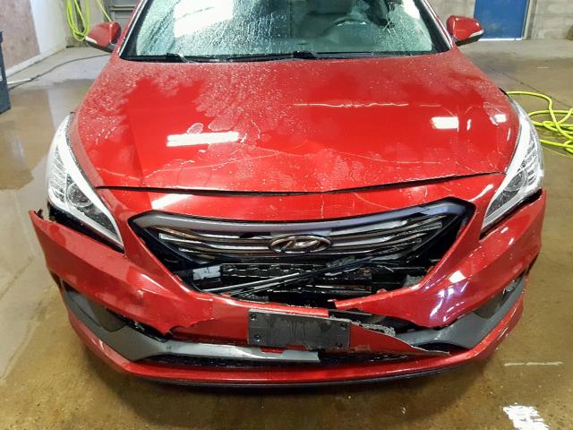 5NPE34AF2FH053527 - 2015 HYUNDAI SONATA SPO RED photo 7