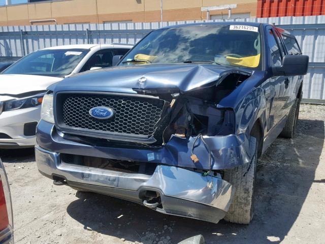 1FTVF14585NB95050 - 2005 FORD F150 BLUE photo 2