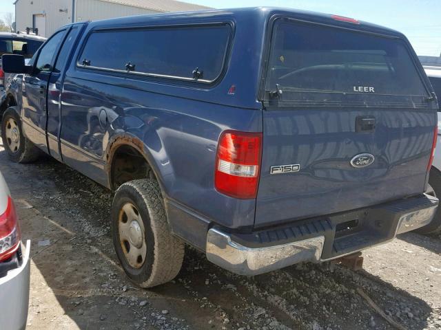 1FTVF14585NB95050 - 2005 FORD F150 BLUE photo 3