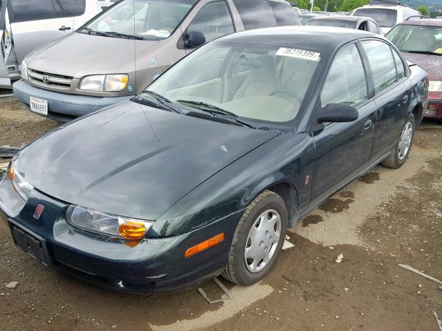 1G8ZH528XYZ113925 - 2000 SATURN SL1 GREEN photo 2