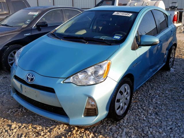 JTDKDTB36E1071632 - 2014 TOYOTA PRIUS C TURQUOISE photo 2