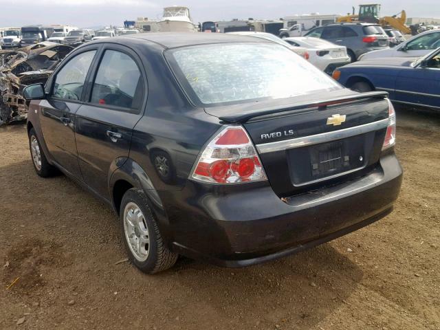 KL1TD56627B158551 - 2007 CHEVROLET AVEO BASE Қара фото 3