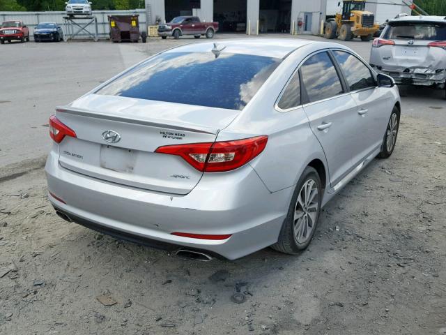 5NPE34AF8FH236964 - 2015 HYUNDAI SONATA SPO SILVER photo 4