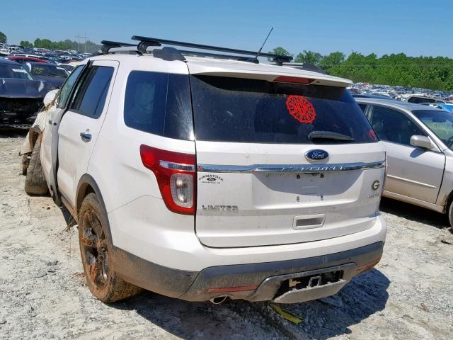 1FM5K7F82EGB15117 - 2014 FORD EXPLORER L WHITE photo 3