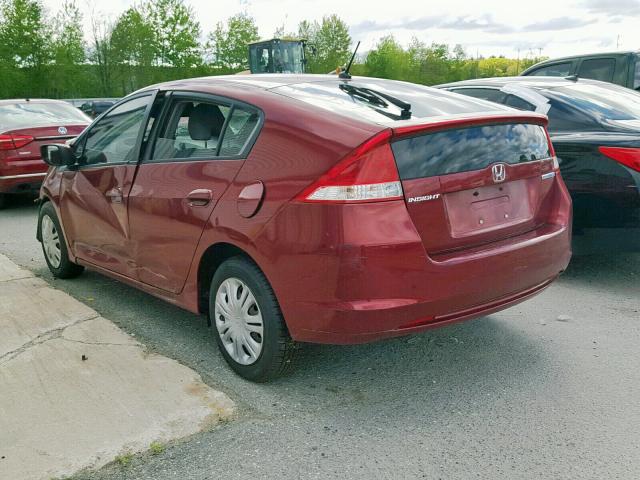 JHMZE2H51AS017785 - 2010 HONDA INSIGHT LX RED photo 3