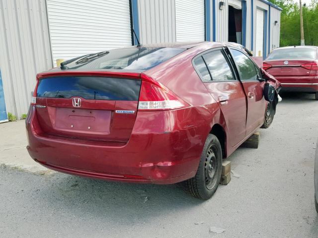 JHMZE2H51AS017785 - 2010 HONDA INSIGHT LX RED photo 4