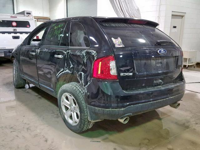 2FMDK4JC8BBA95044 - 2011 FORD EDGE SEL BLACK photo 3