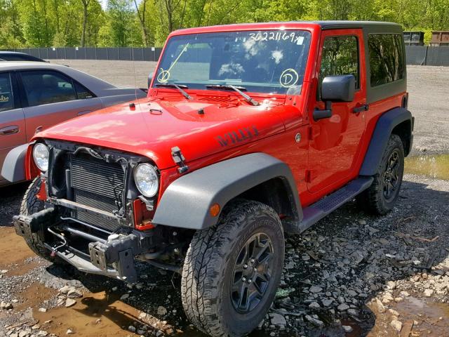 1C4AJWAG6FL580703 - 2015 JEEP WRANGLER S RED photo 2