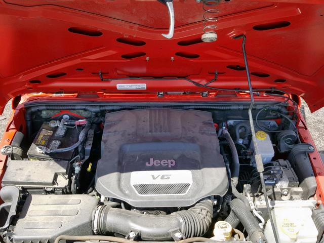 1C4AJWAG6FL580703 - 2015 JEEP WRANGLER S RED photo 7