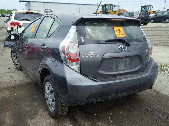 JTDKDTB35E1063764 - 2014 TOYOTA PRIUS C SILVER photo 3