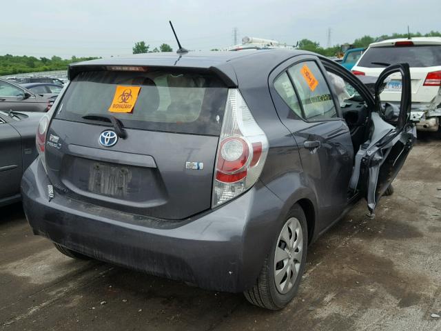 JTDKDTB35E1063764 - 2014 TOYOTA PRIUS C SILVER photo 4