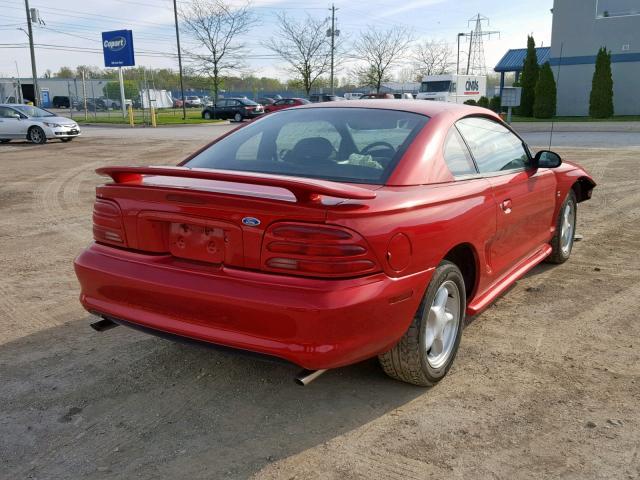 1FALP42T3RF227495 - 1994 FORD MUSTANG GT RED photo 4