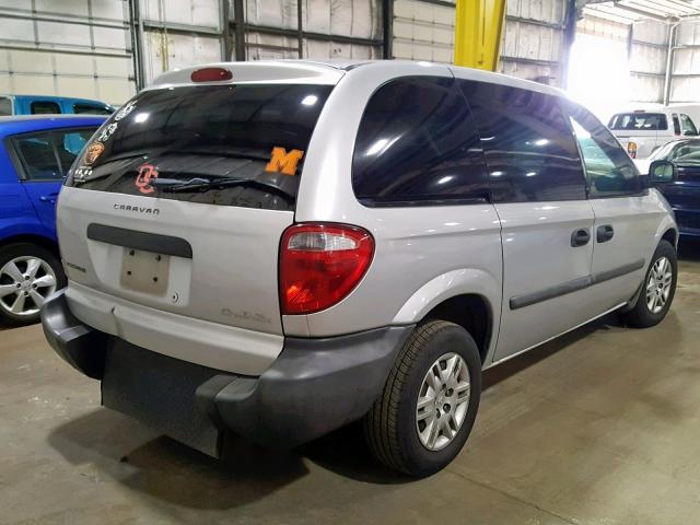 1D4GP25R07B124641 - 2007 DODGE CARAVAN SE SILVER photo 4