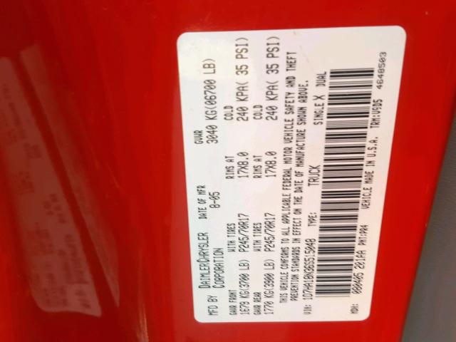 1D7HA18N36S515048 - 2006 DODGE RAM 1500 S RED photo 10